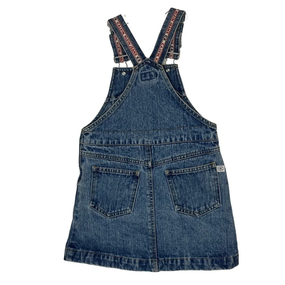 Calvin Klein Vintage Girls Denim Jumper Overall Dress - Picture 2 of 11